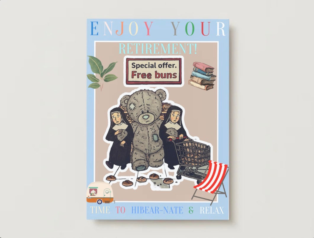 Time To Hibear-nate Retirement Card