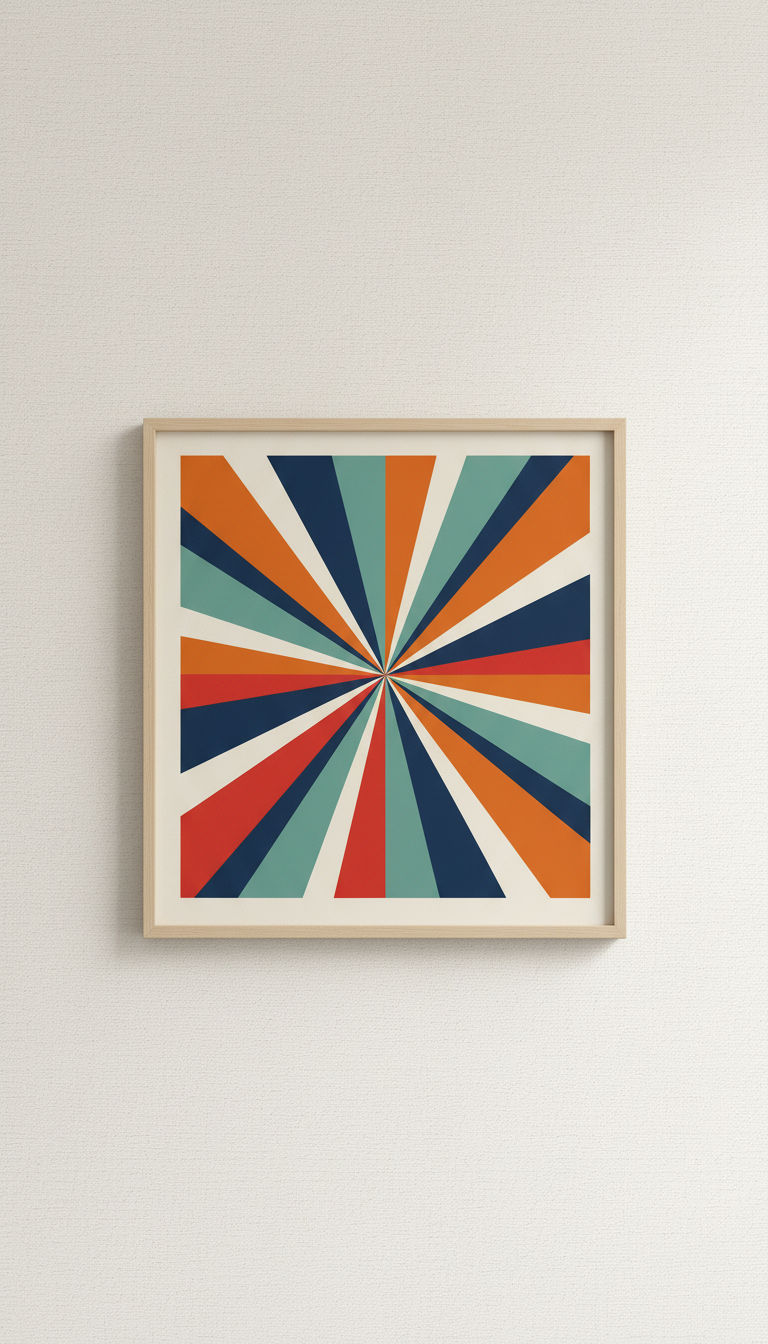 Vivid Tangerine geometric archival print