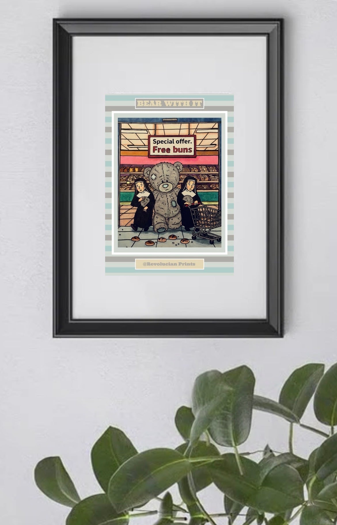Bear With It 21x30cm: Black