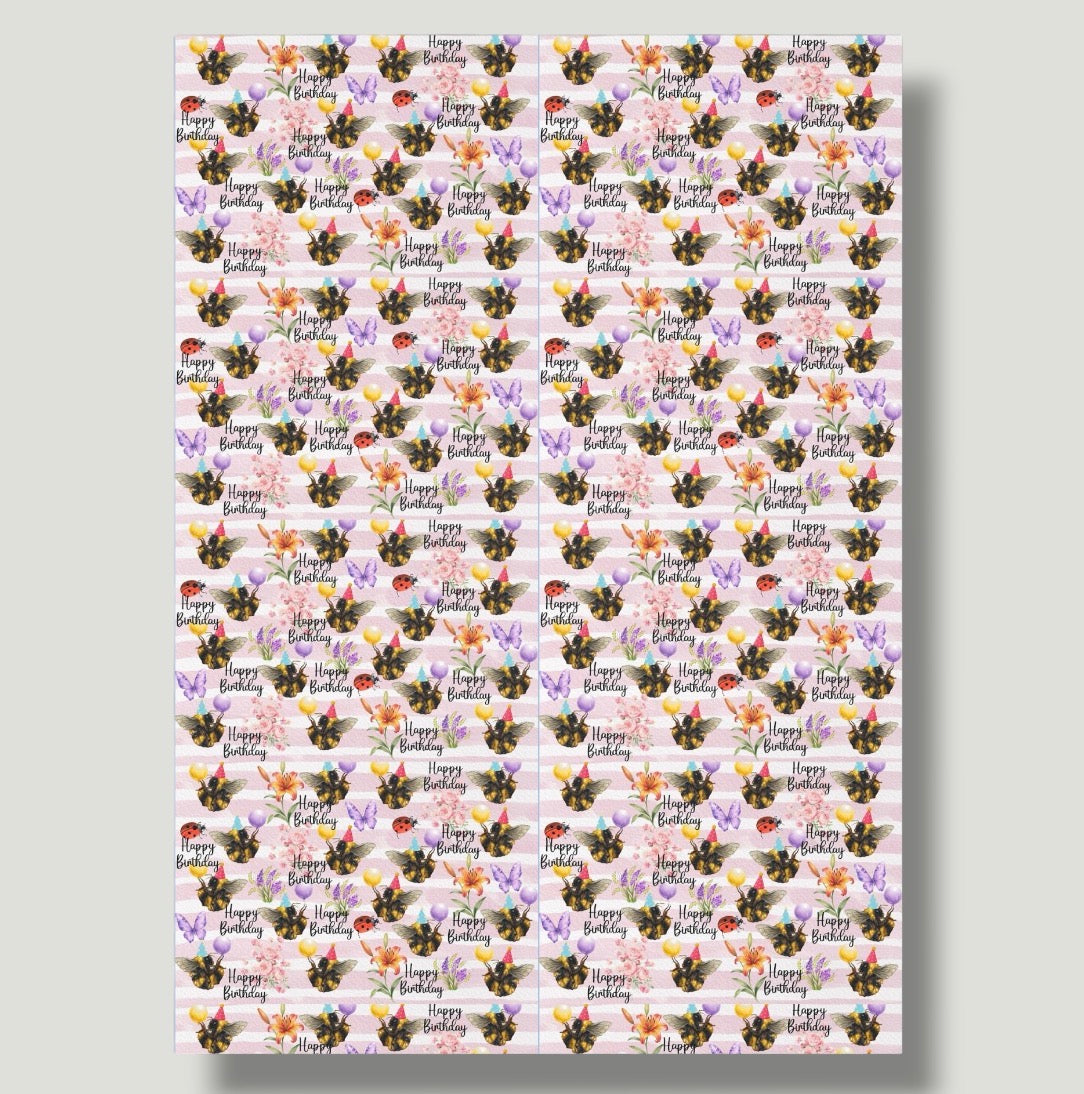 Buzzing Birthday Wrapping Paper Roll