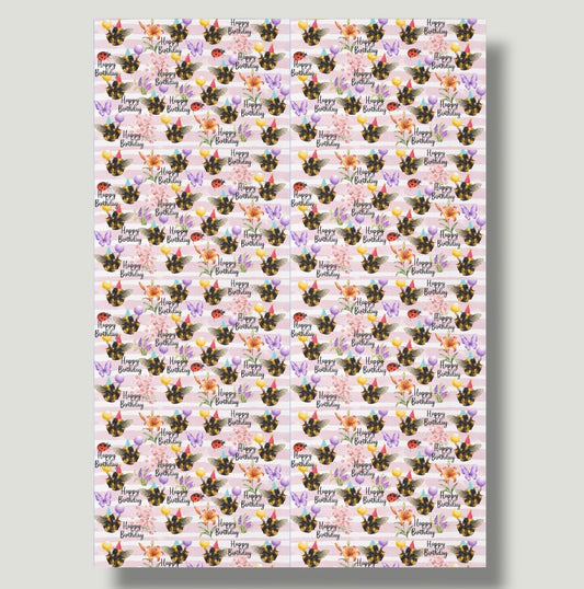 Buzzing Birthday 3-Pack Wrapping Paper