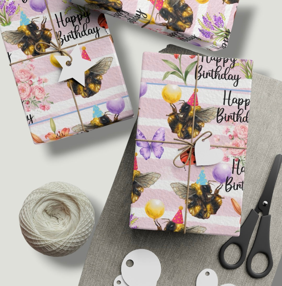 Buzzing Birthday Wrapping Paper Roll
