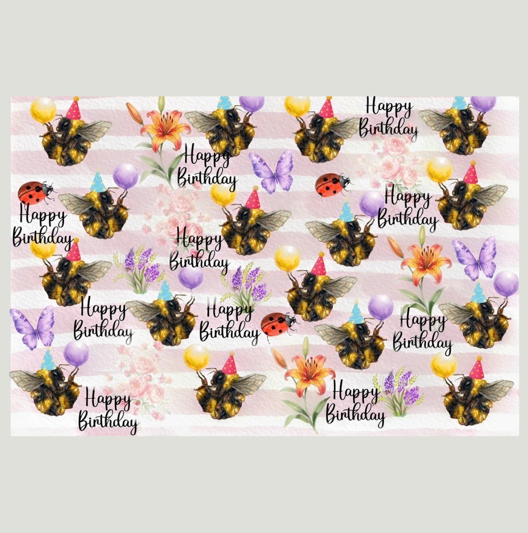 Buzzing Birthday Wrapping Paper Roll
