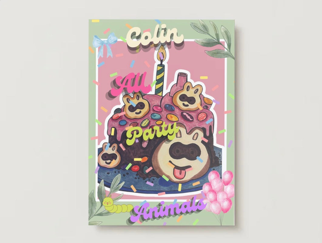 Colin All Party Animals Birthday Card