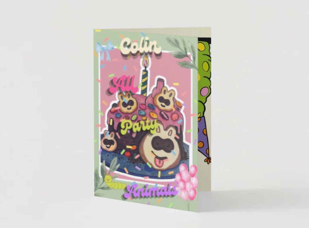 Colin All Party Animals Birthday Card