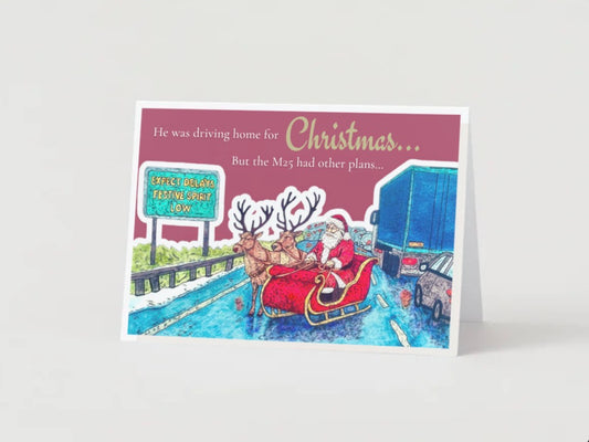 Driving Home For Christmas Card