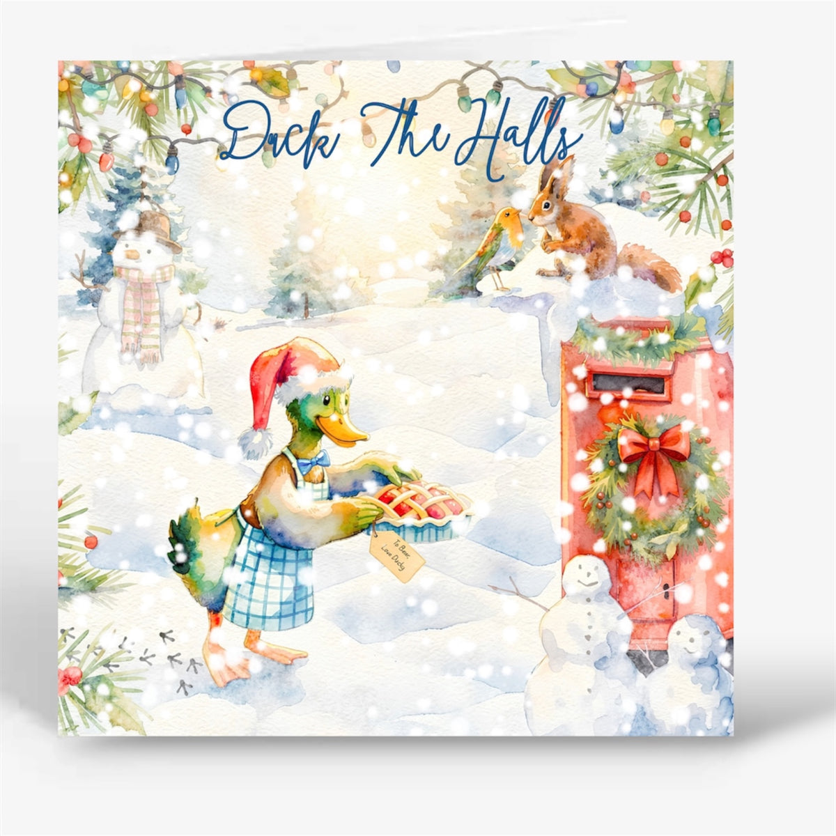Duck The Halls 6x6" Square 10-Pack Christmas Cards