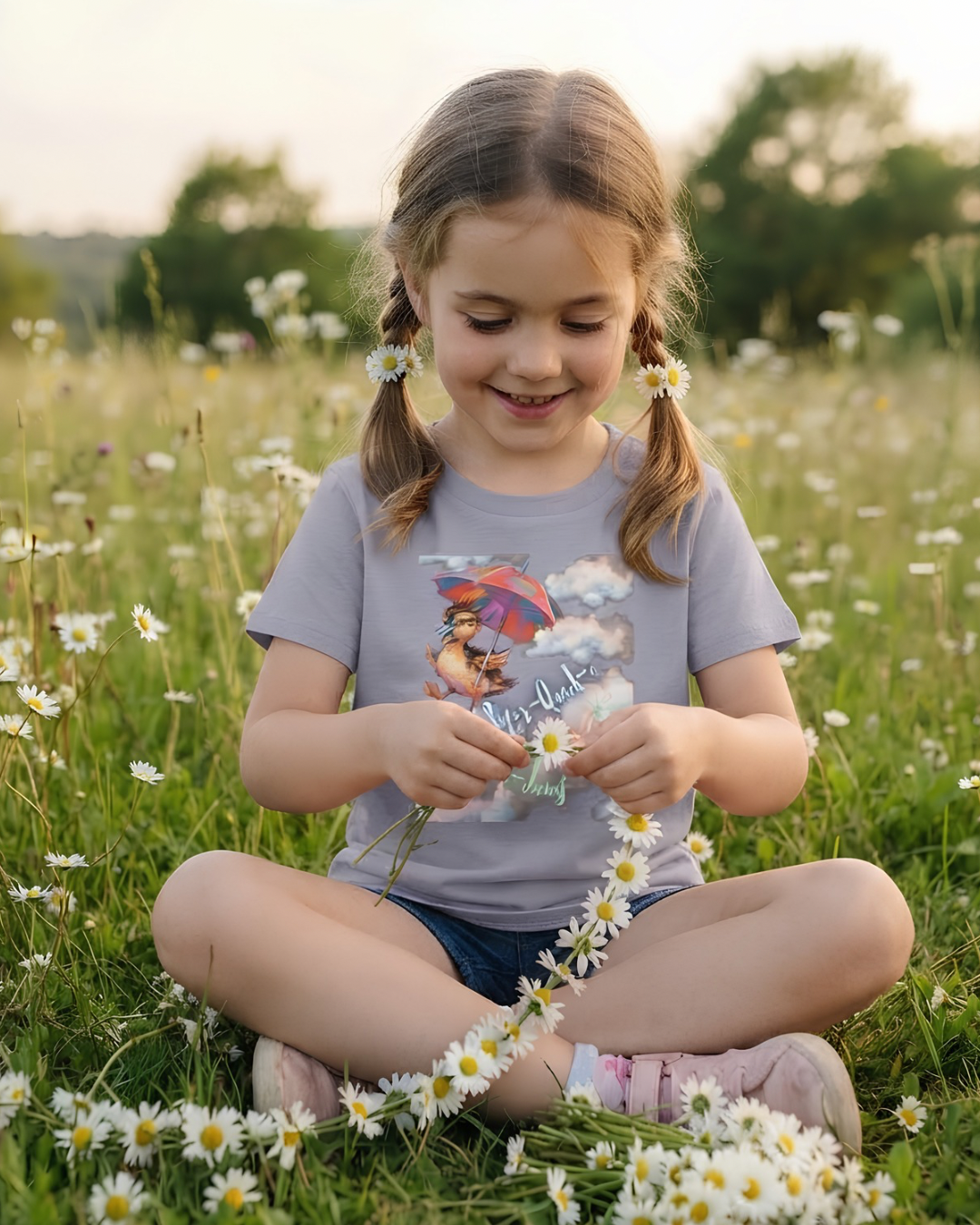 Pastel Ducky Poppins Graphic T-Shirt (3-13yrs)