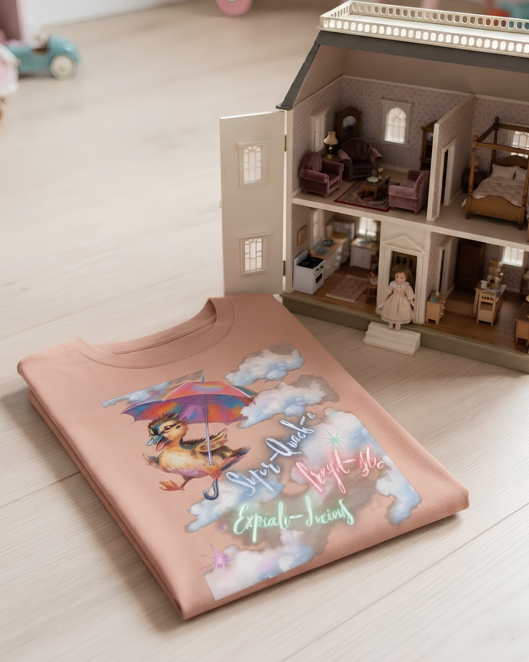 Pastel Ducky Poppins Graphic T-Shirt (3-13yrs)