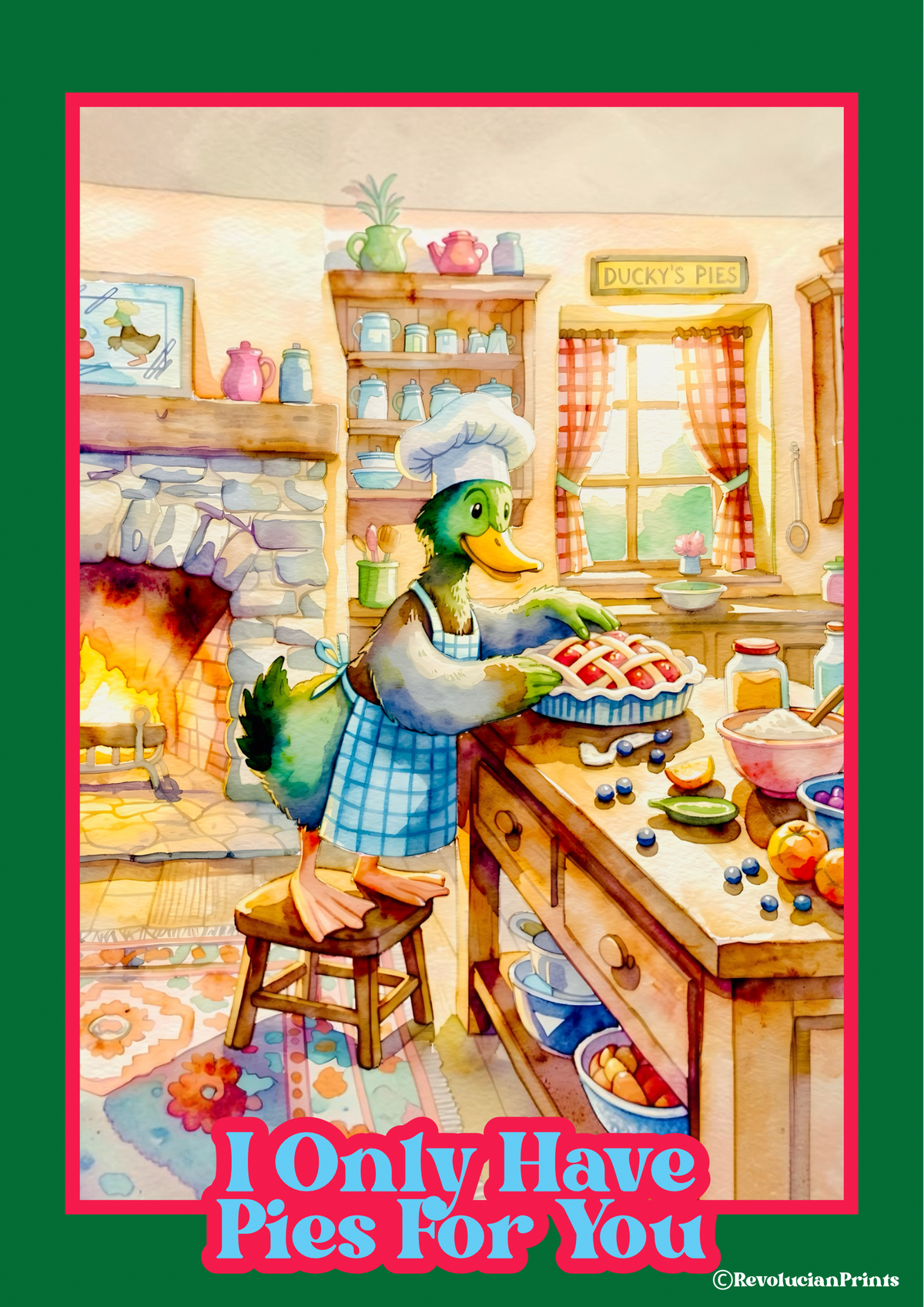 Ducky's Pies Printed Poster Box Framed A5-A1