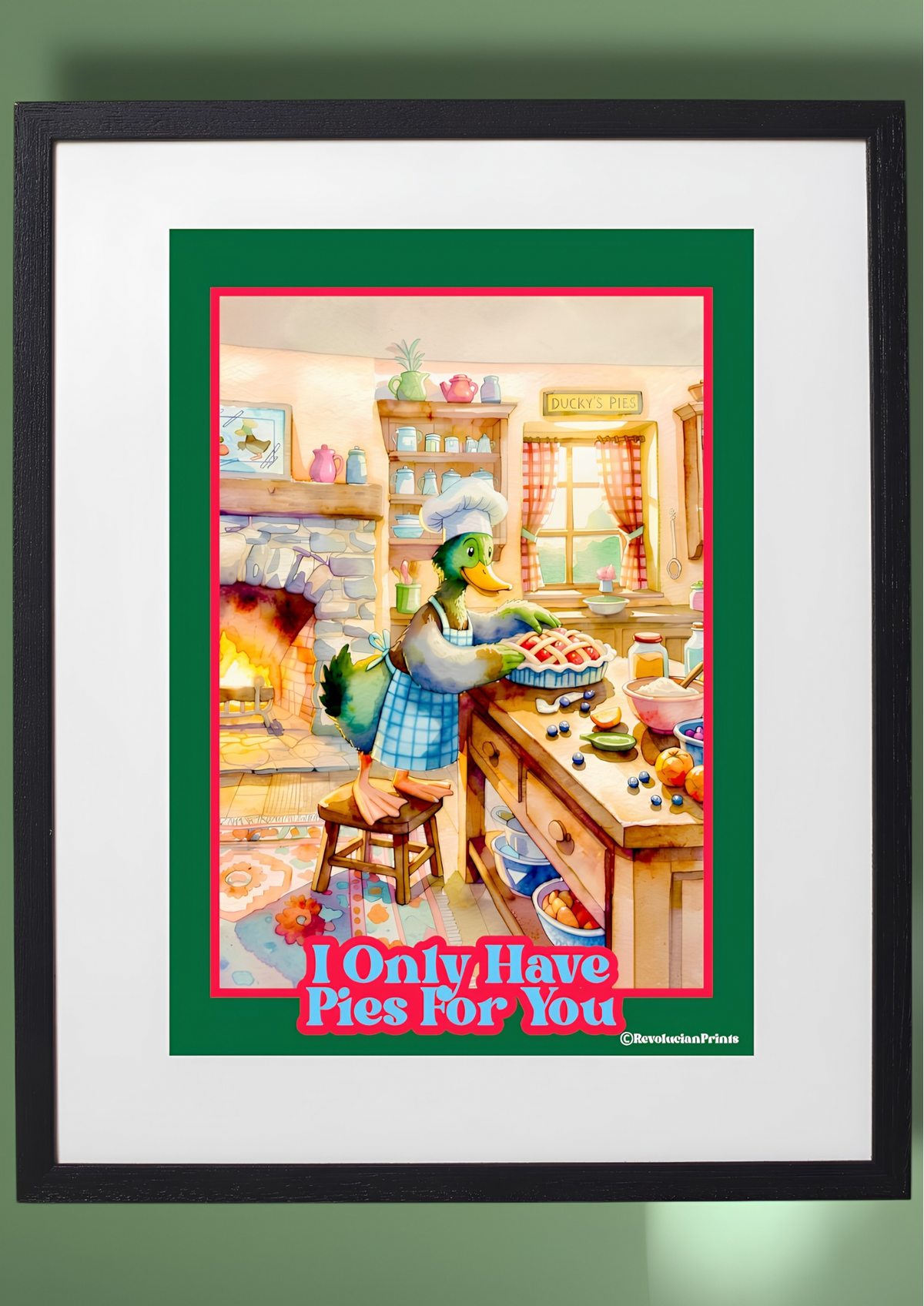 Ducky's Pies Printed Poster Box Framed A5-A1