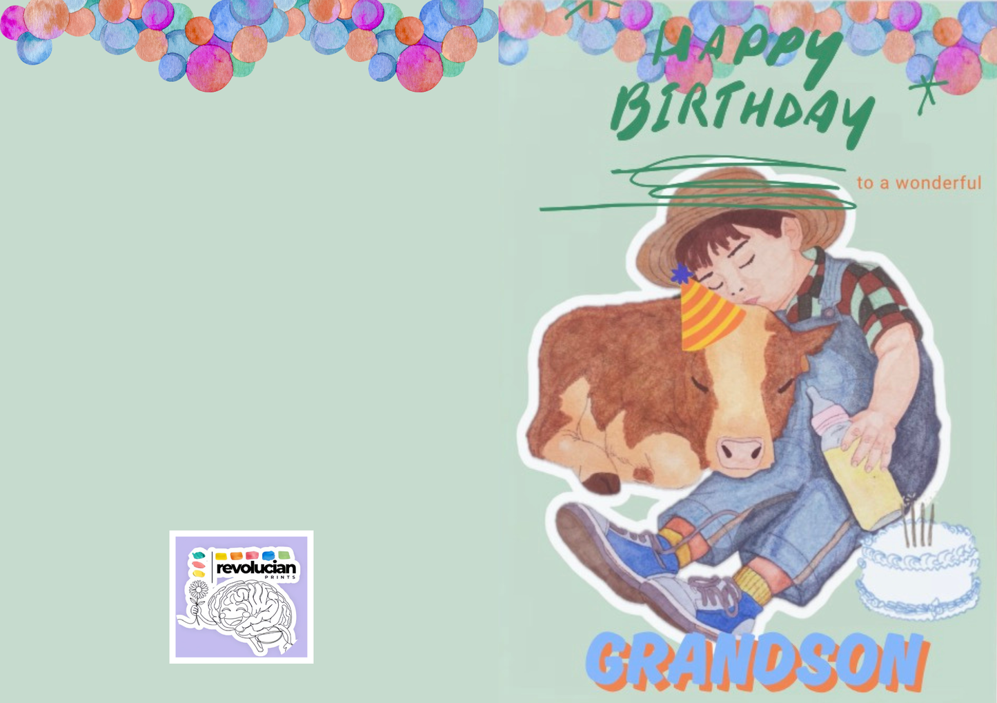 Barnyard Birthdays: Grandson Card