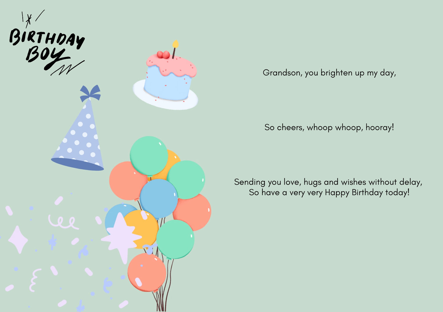 Barnyard Birthdays: Grandson Card