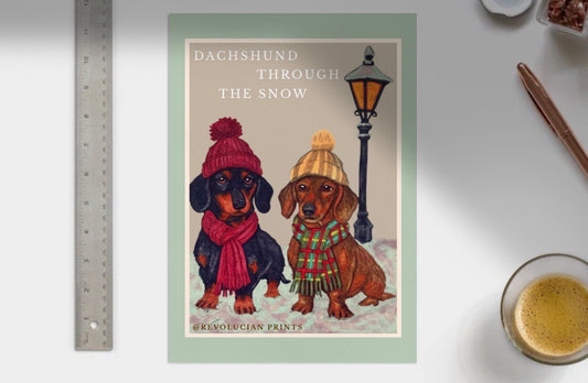 Dachshund Through The Snow Unframed: PRINT ONLY