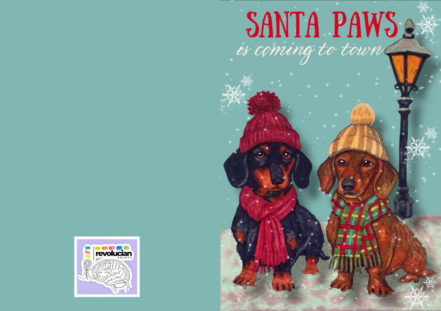 Santa Paws Is Coming To Town Christmas Card