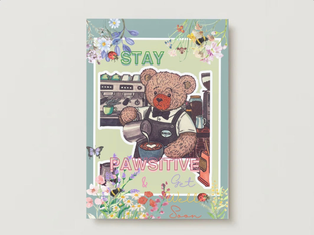 Stay Pawsitive Get Well Soon Card
