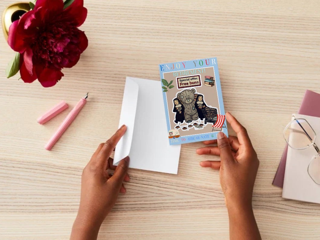 Time To Hibear-nate Retirement Card